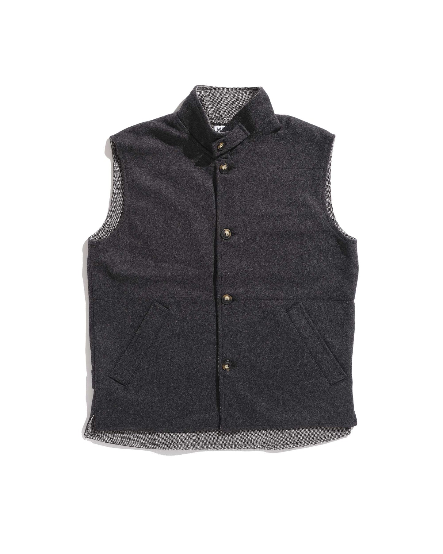 Gilet col montant laine burel anthracite