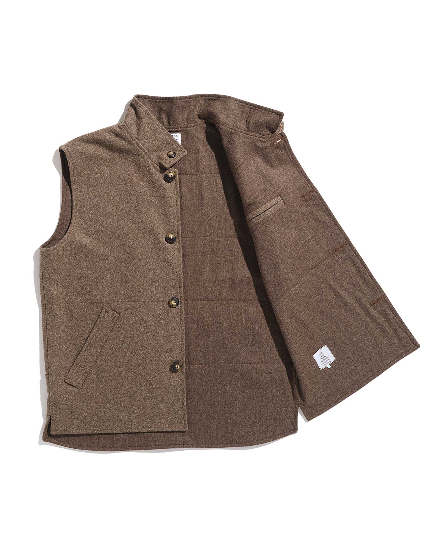 Gilet col montant laine burel beige