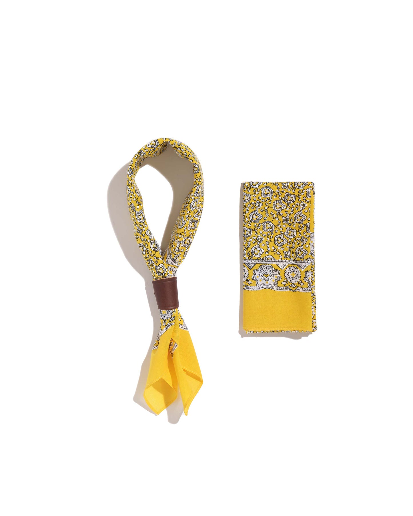Bandana traditionnel 100% coton jaune
