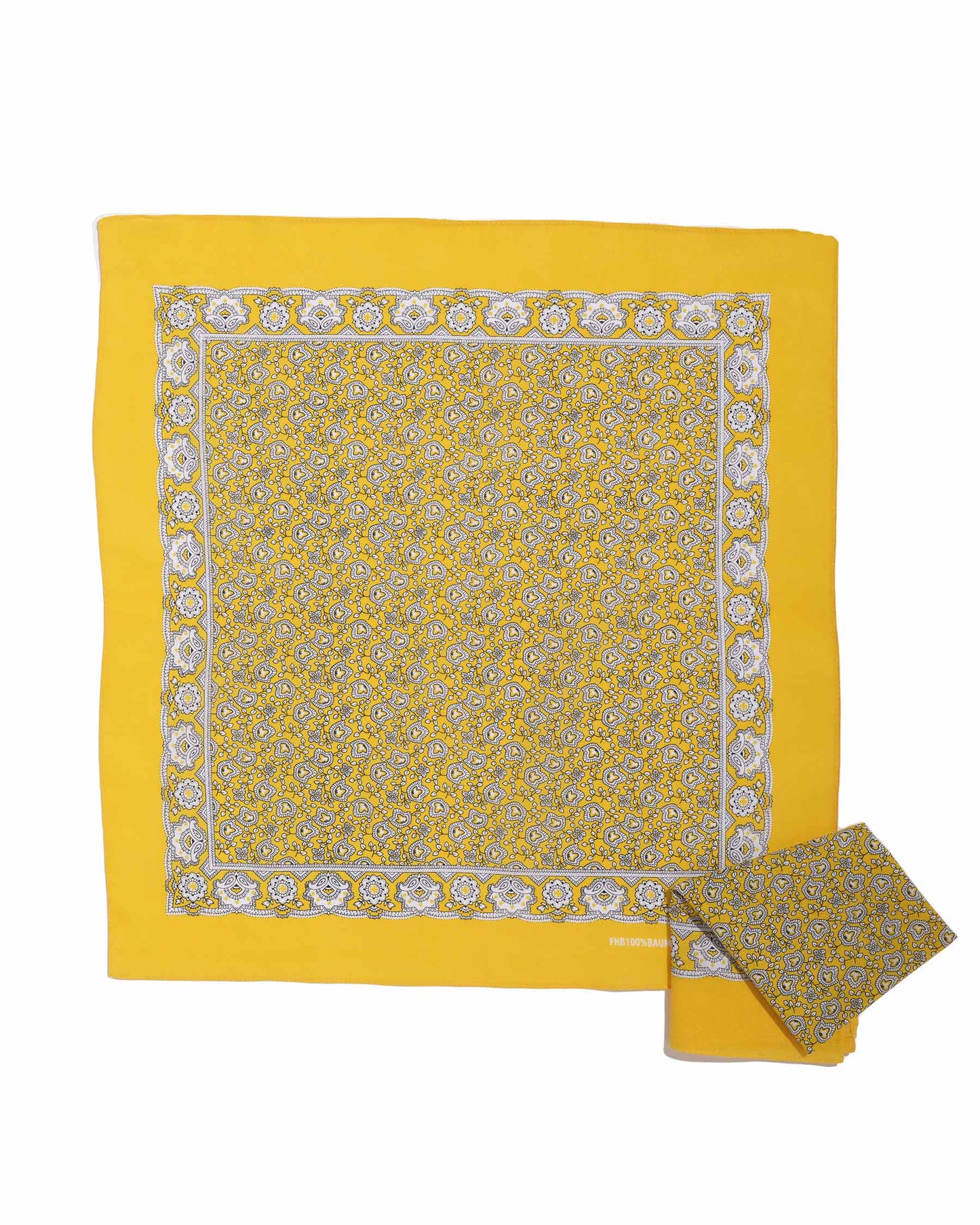 Bandana traditionnel 100% coton jaune