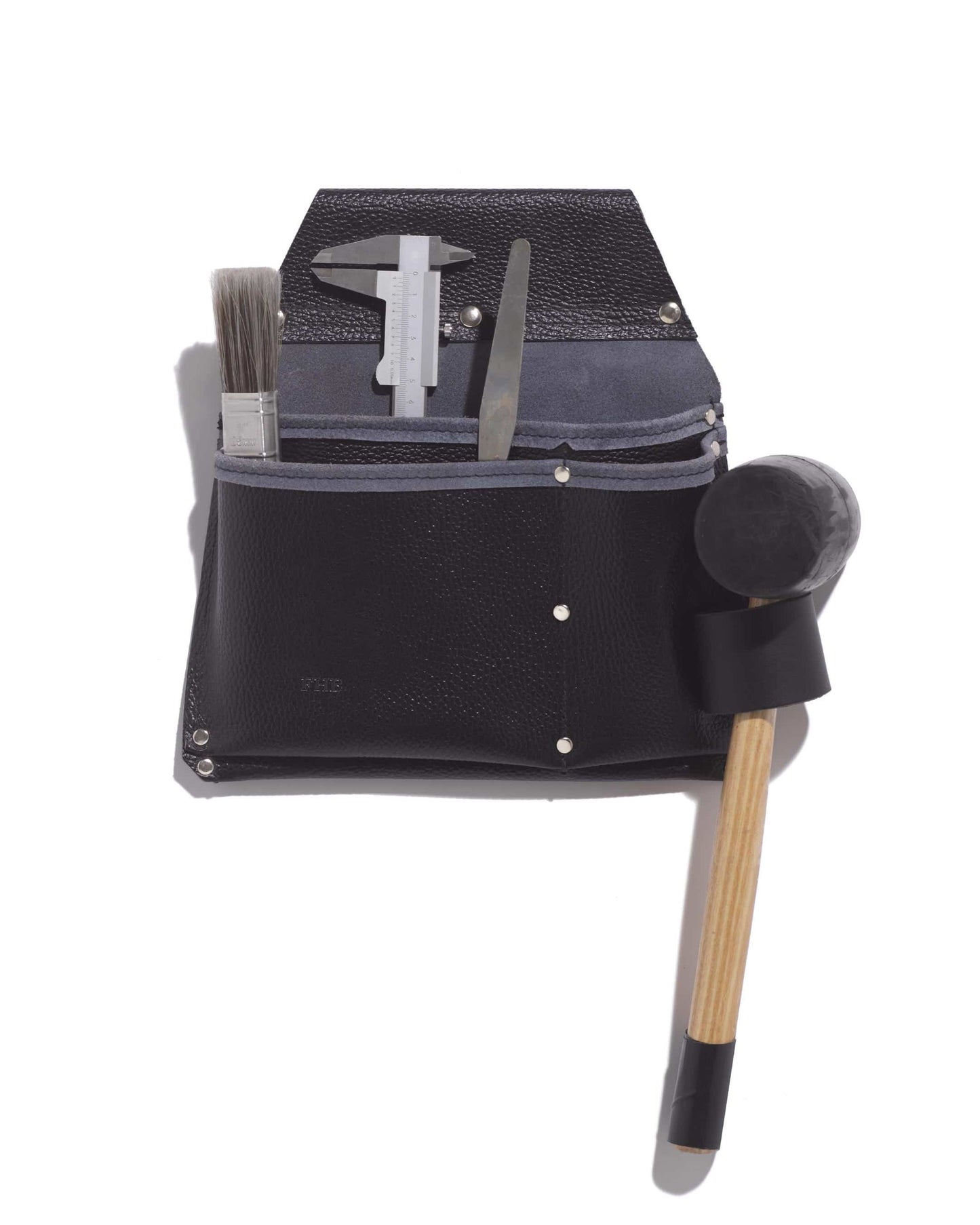 Porte-outils de charpentier en cuir noir - FHB