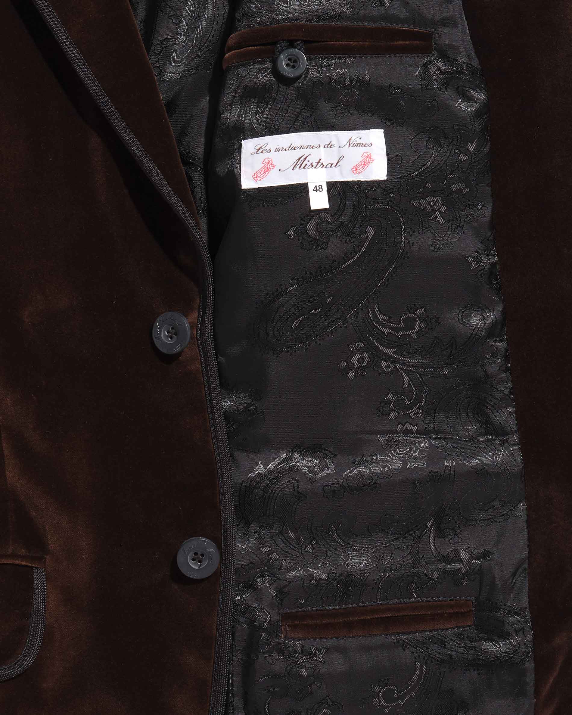 Veste gardian homme velours havane