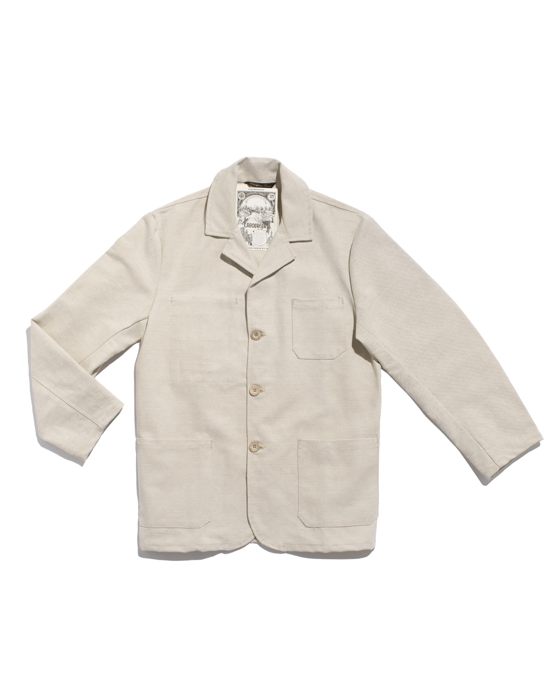 Le Laboureur linen ecru cotton sports jacket La Blouse de Lyon