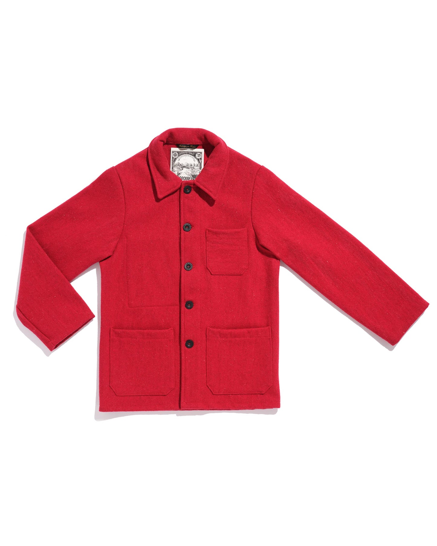 Veste de berger laine burel rouge