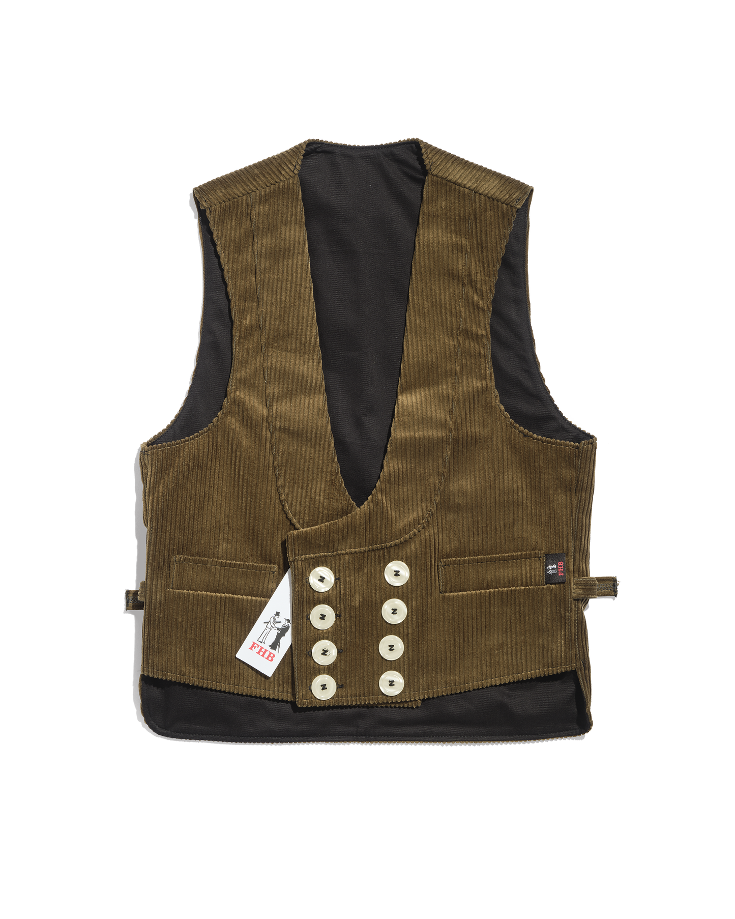 Gilet corporatif allemand velours jonc brun olive