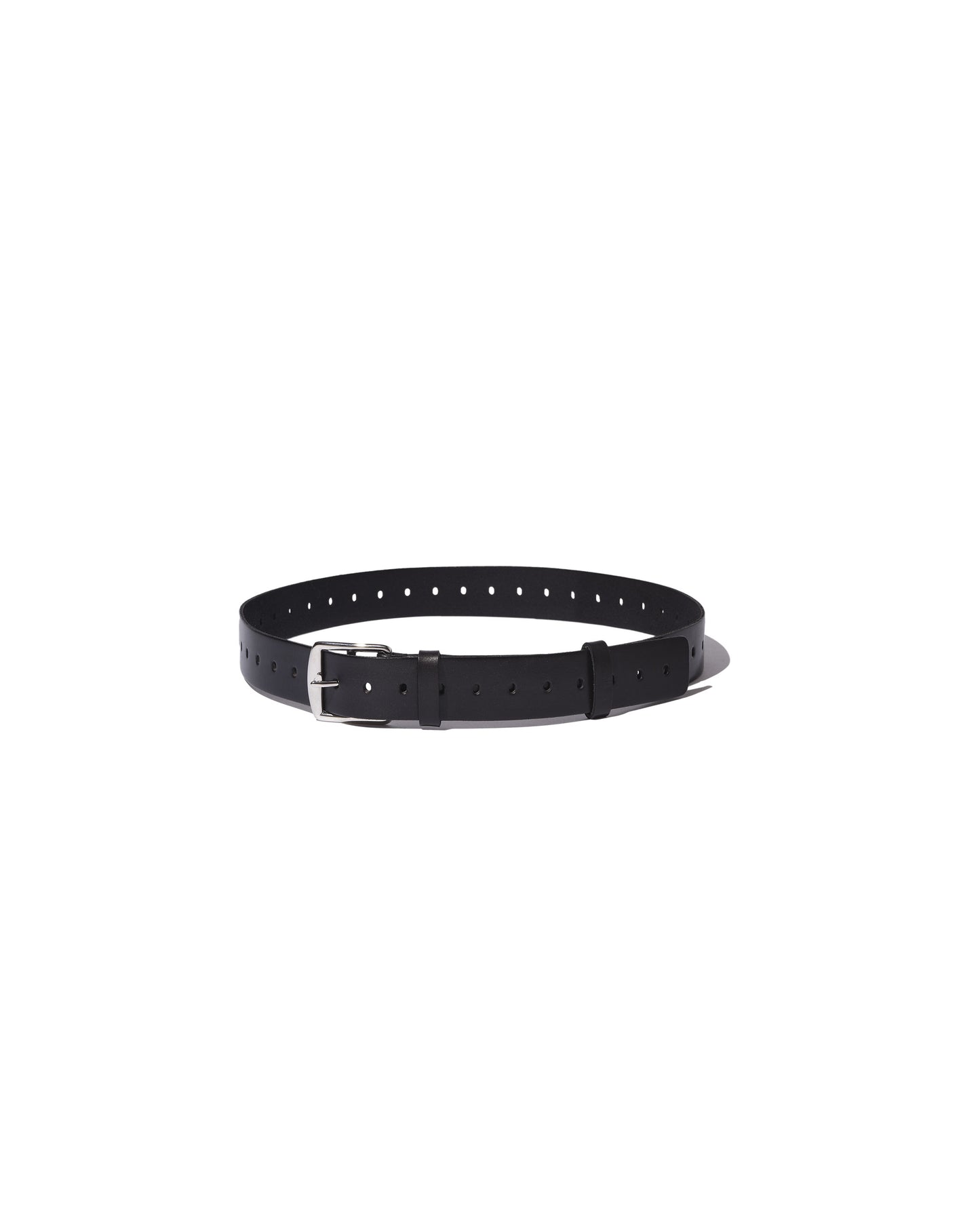 Ceinture cuir lisse noir tannage végétal