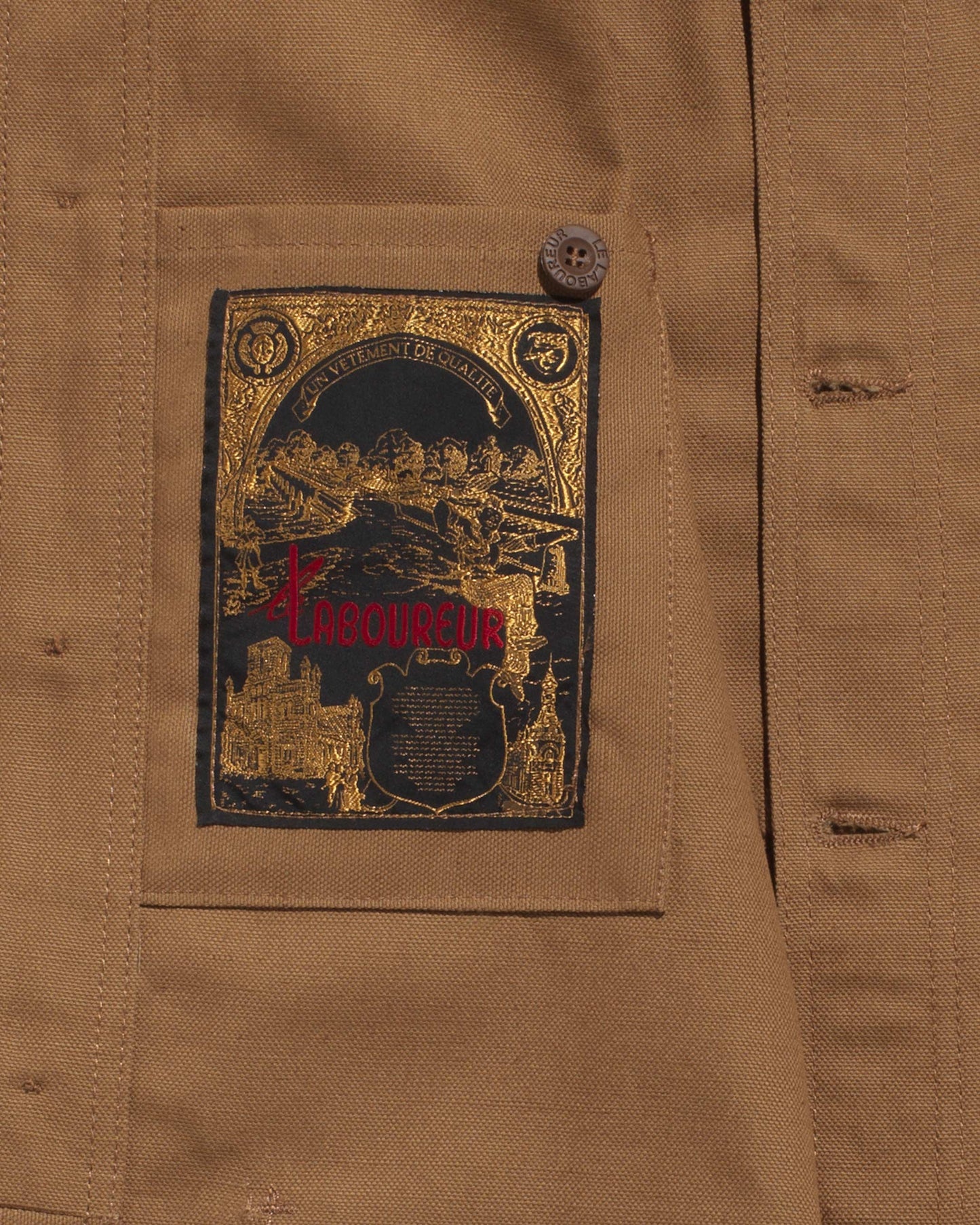 Veste de travail métis lin/coton beige