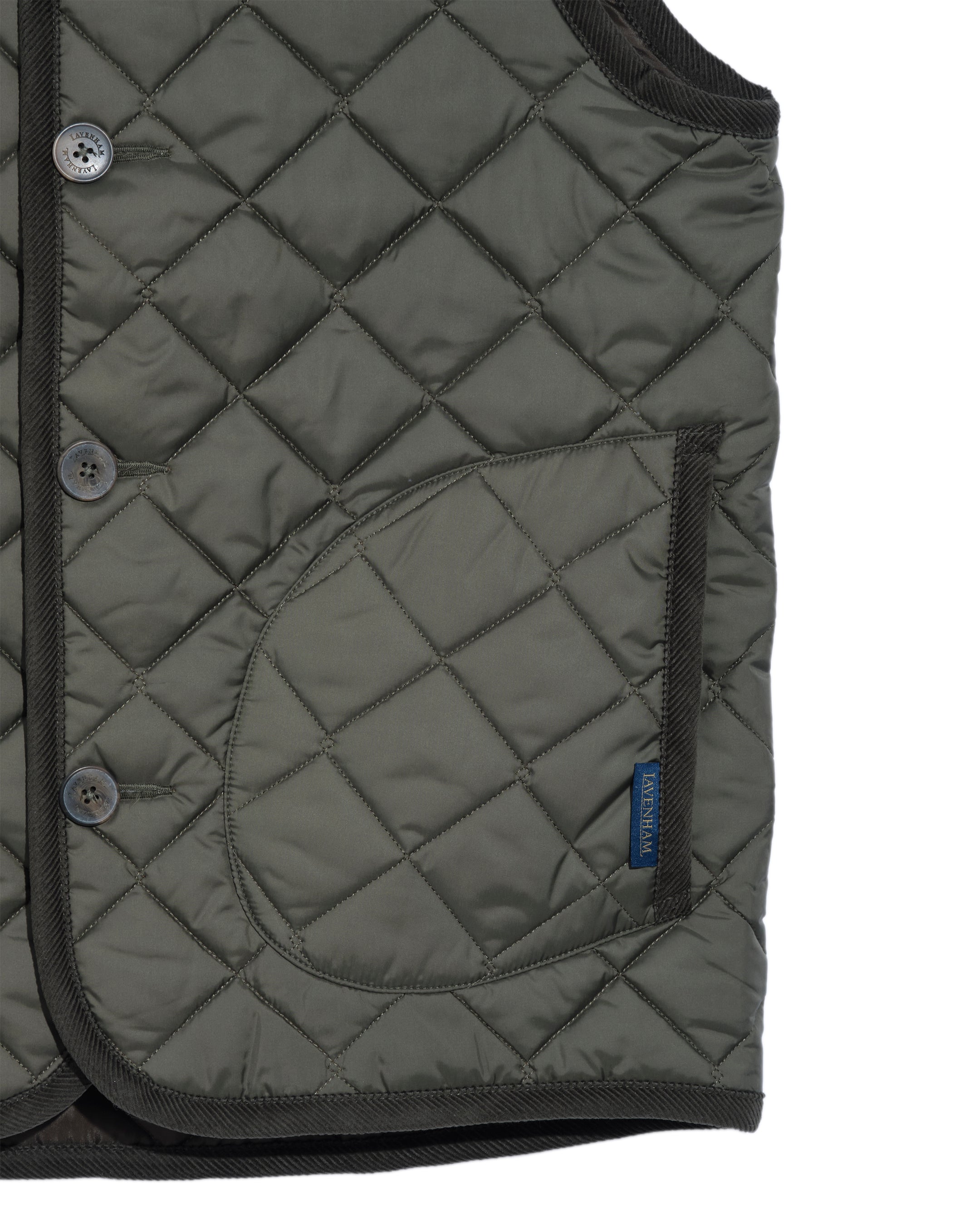 Mixed-fit quilted vest - olive - Lavenham X La Blouse de Lyon