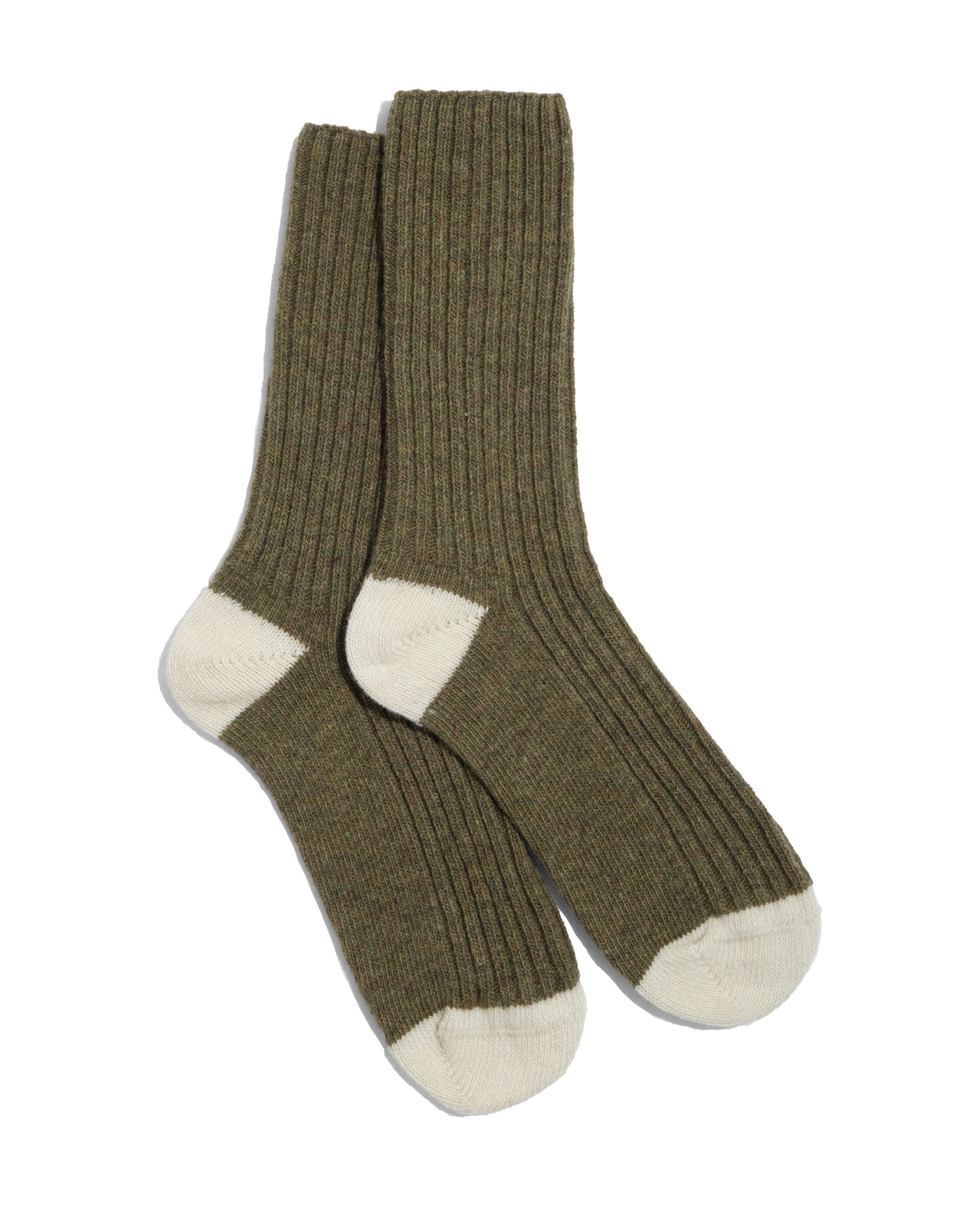 Chaussettes Benjamin laine - vert de gris - La Blouse de Lyon