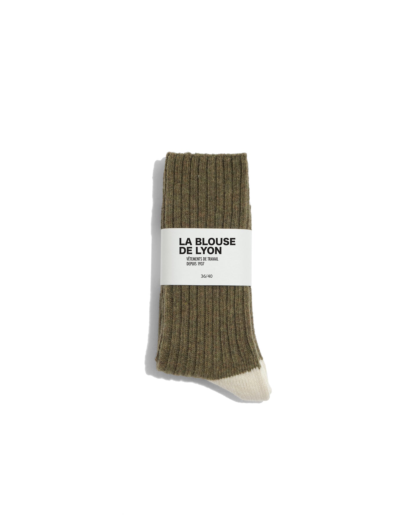 Chaussettes Benjamin laine - vert de gris - La Blouse de Lyon