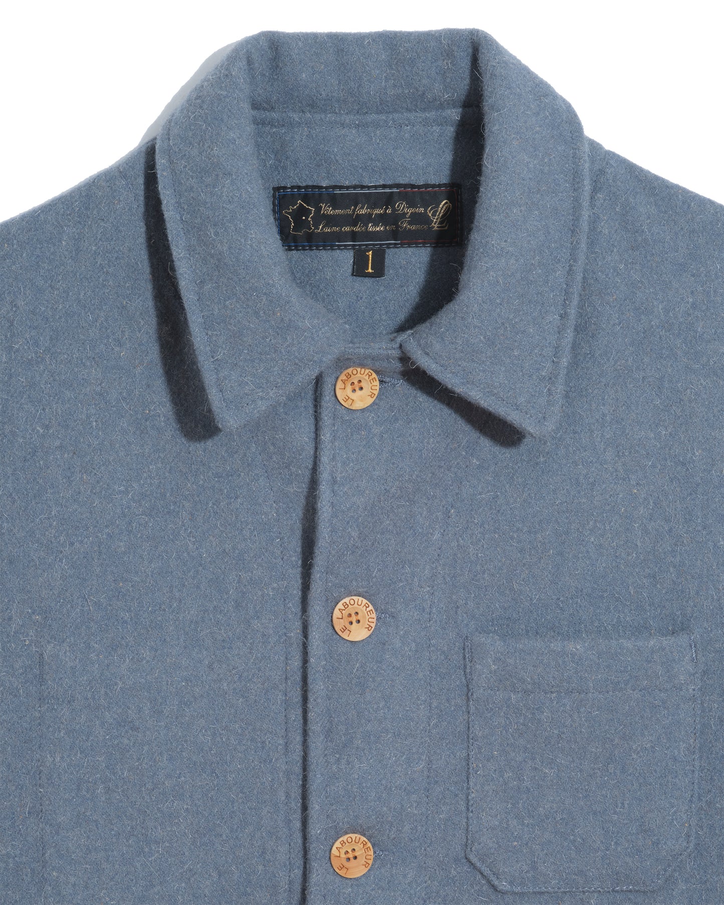 Le Laboureur wool jacket with wooden buttons