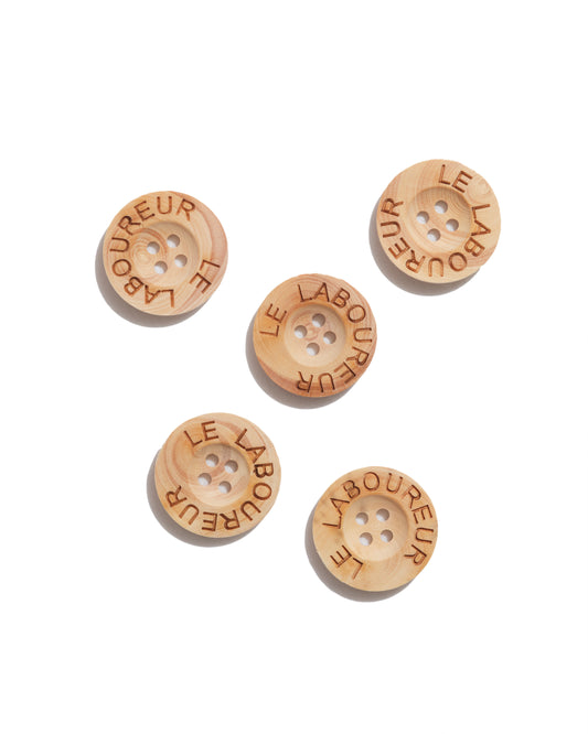 Jeu de 5 boutons 22mm bois - Le Laboureur