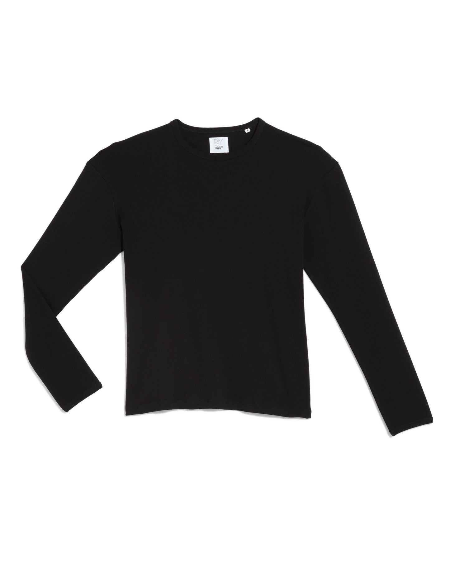 Round neck ribbed 1x1 long sleeve t-shirt