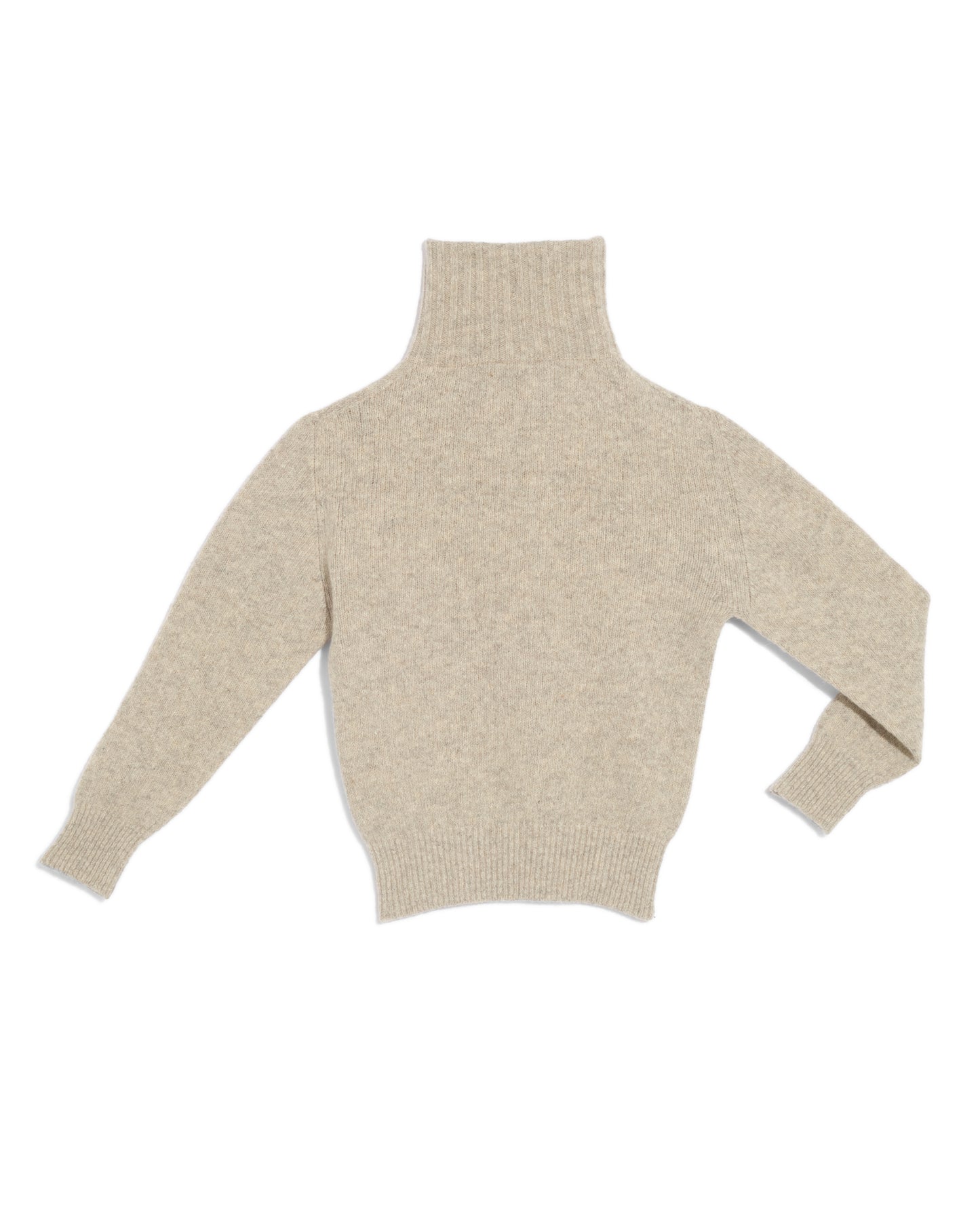 Trucker sweater made from brown burel wool