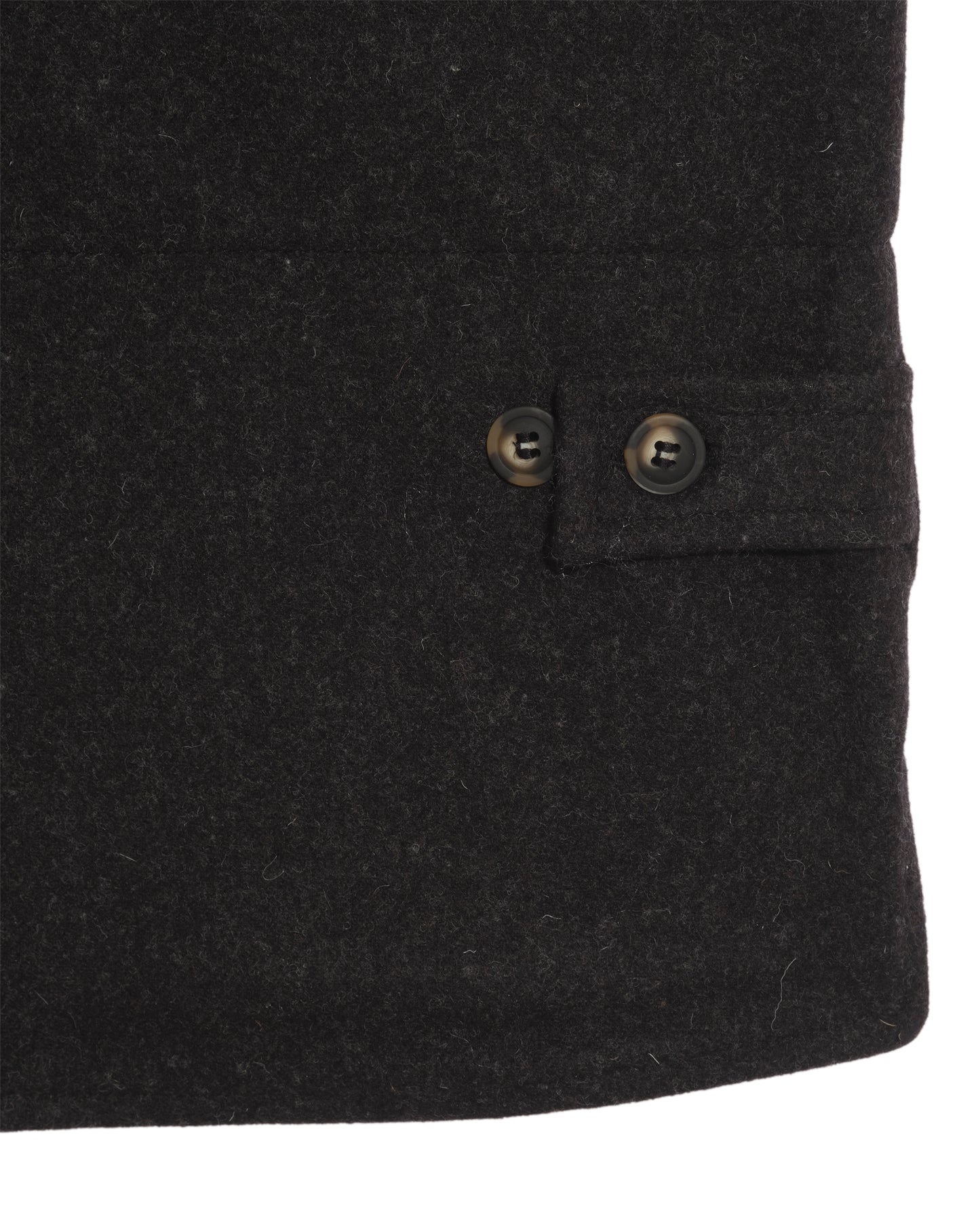 Anthracite burel wool high collar cardigan