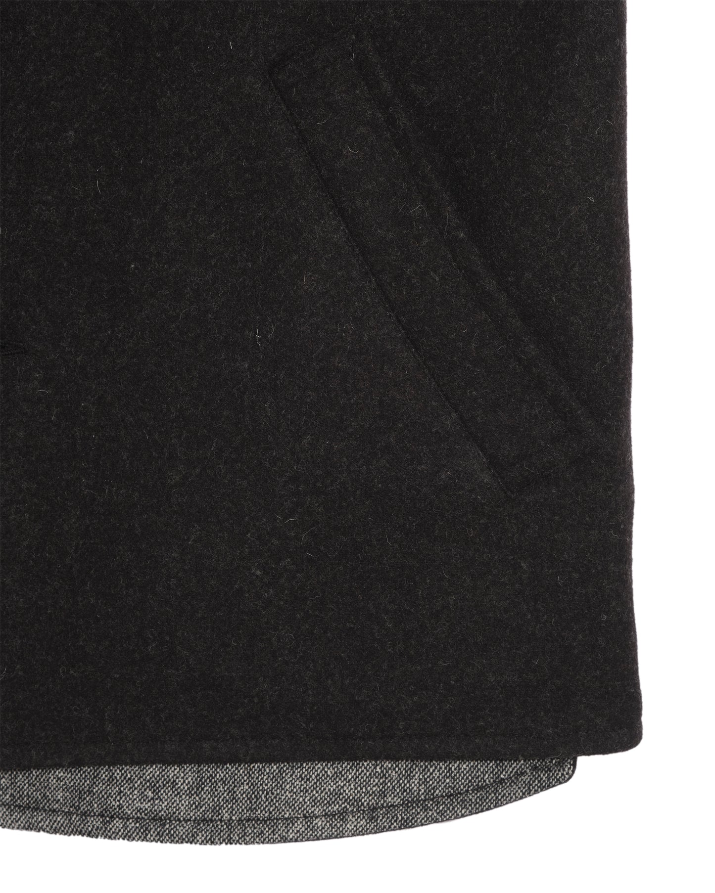 Anthracite burel wool high collar cardigan