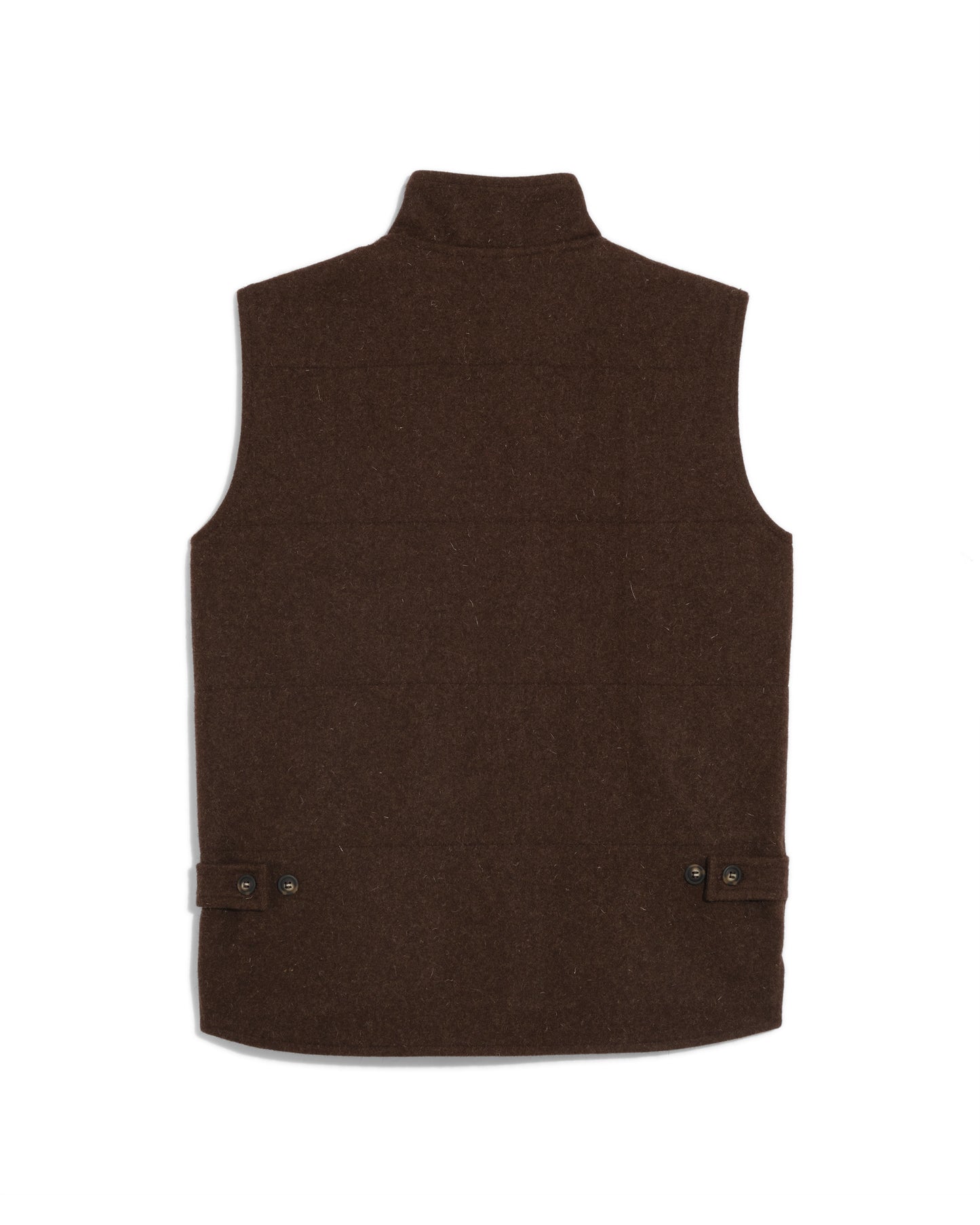 Gilet col montant laine burel - marron - La Blouse de Lyon