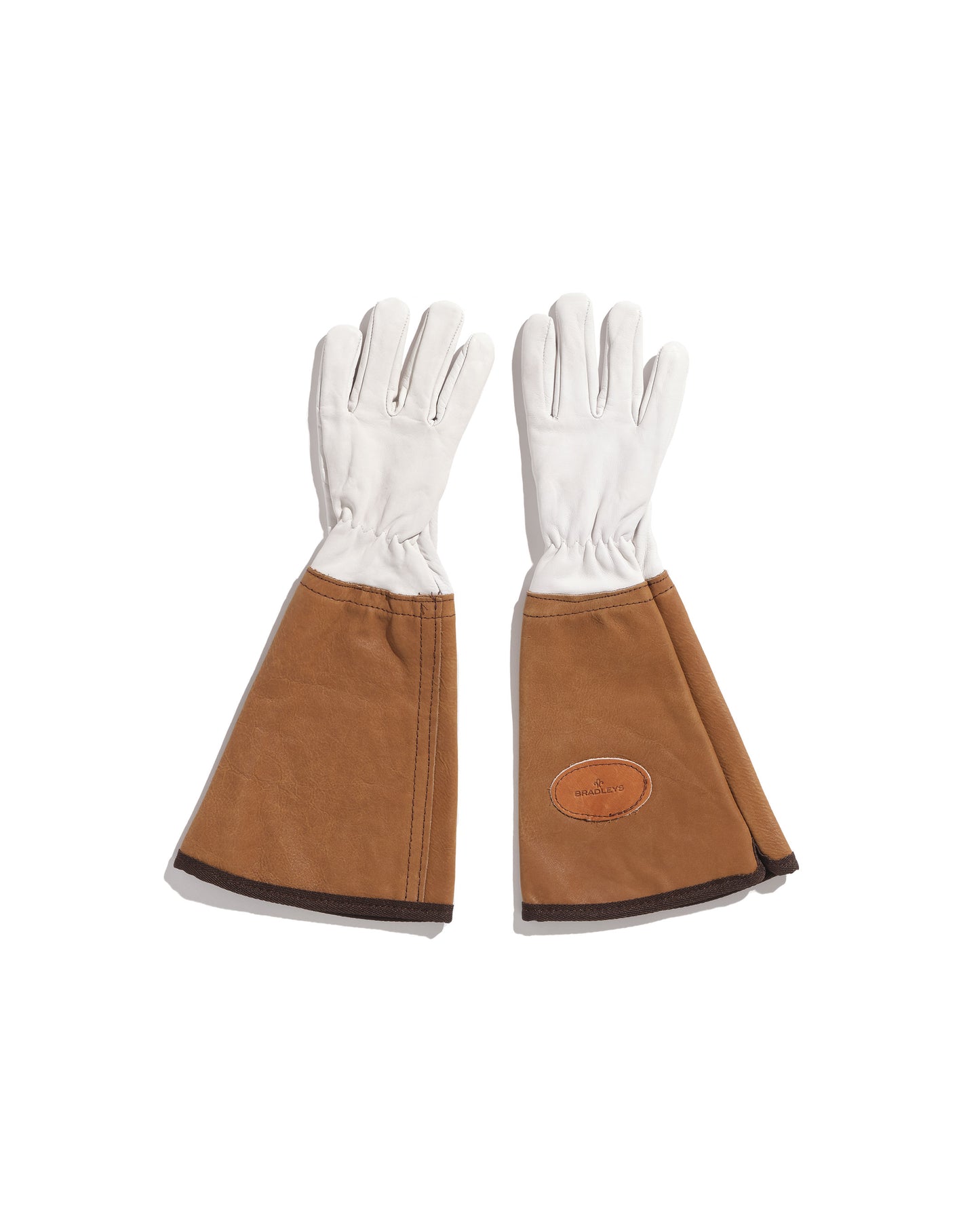 Long thick leather gardening gloves