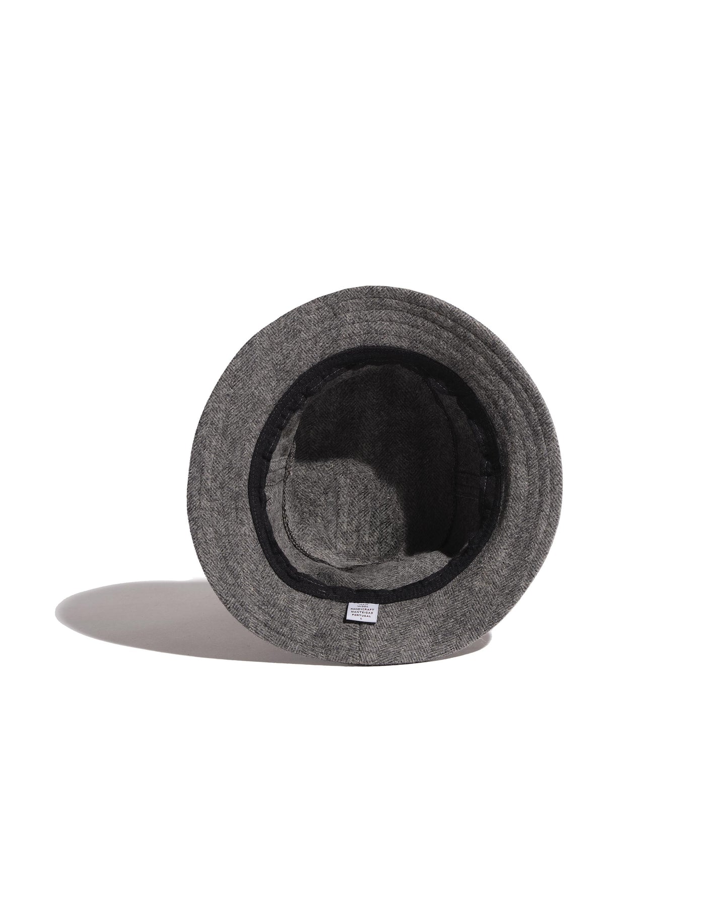 Light gray herringbone burel wool mixed hat