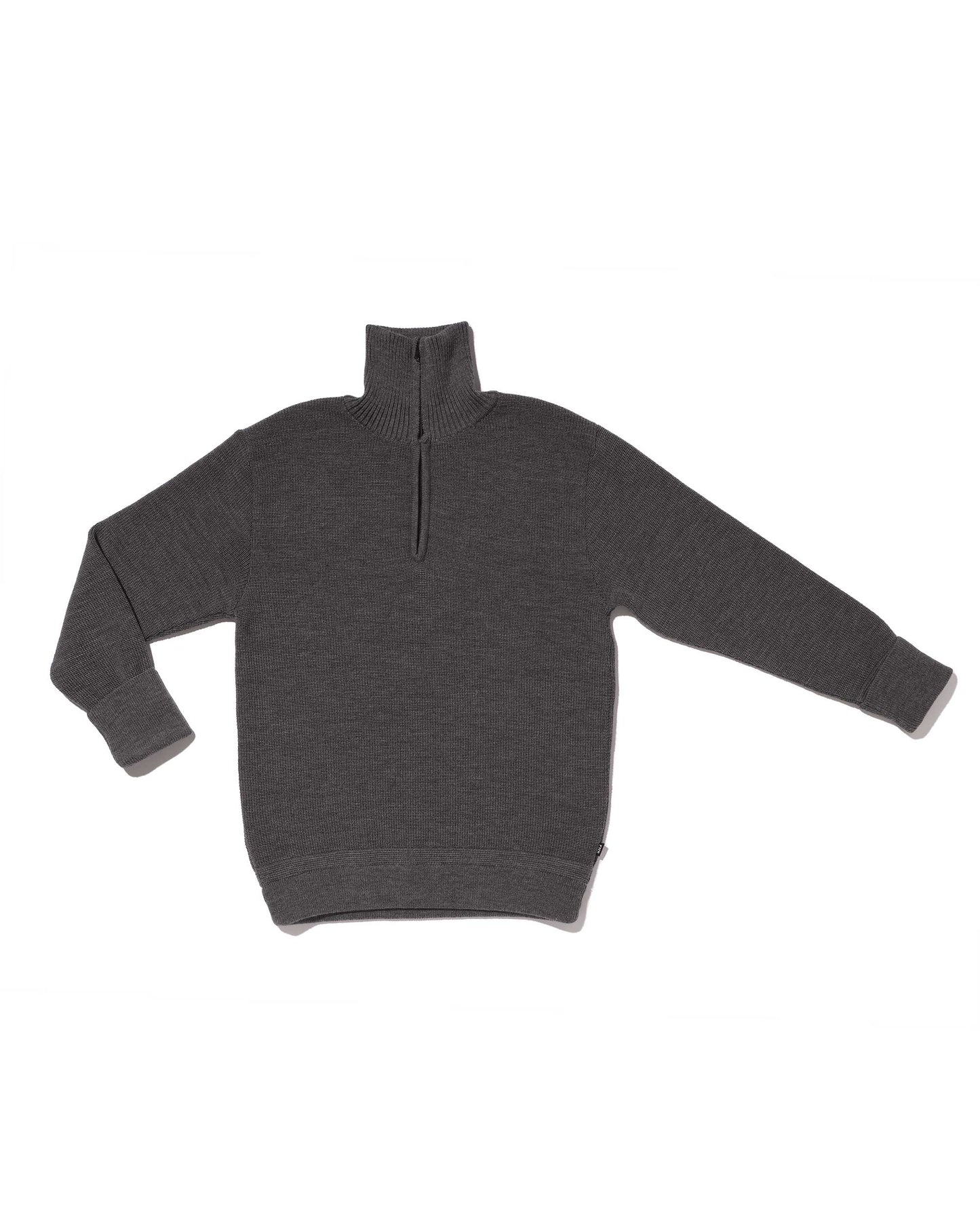 Gray 80% wool trucker sweater
