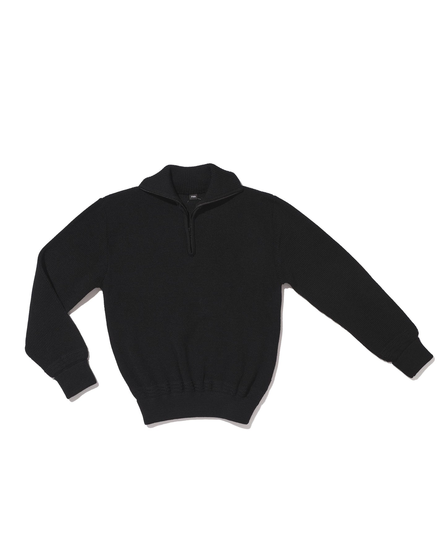 Black 80% wool trucker sweater