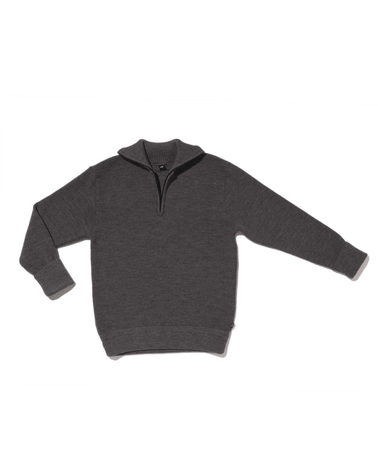 Gray 80% wool trucker sweater