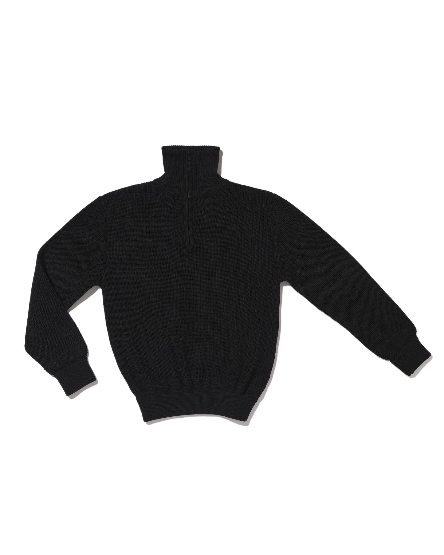Black 80% wool trucker sweater