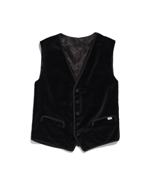 Men's black velvet gardian vest