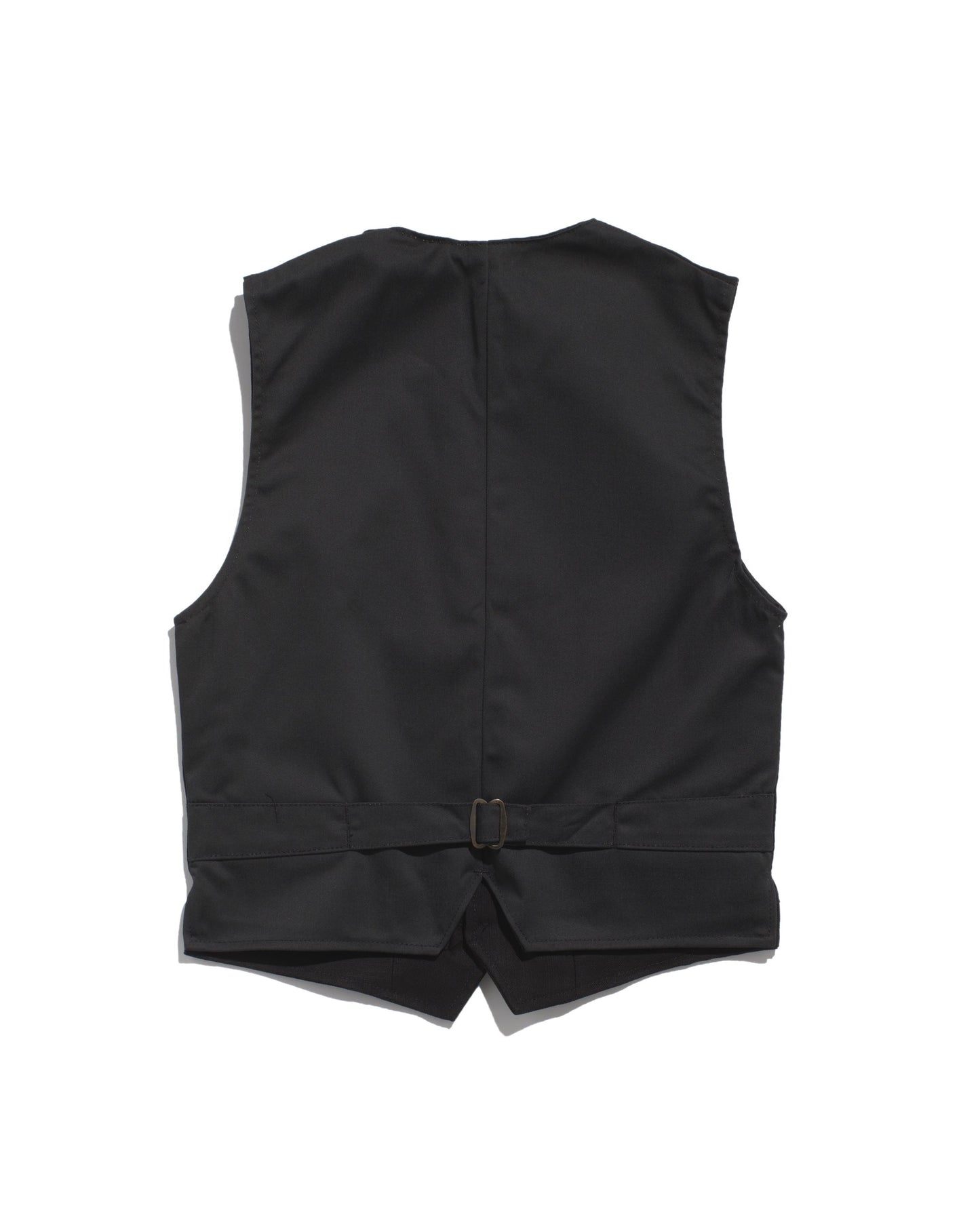 Le Laboureur vest in black linen/cotton mix
