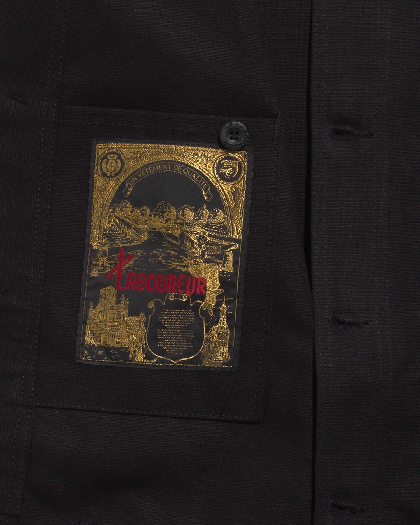 Le Laboureur black linen/cotton sports jacket