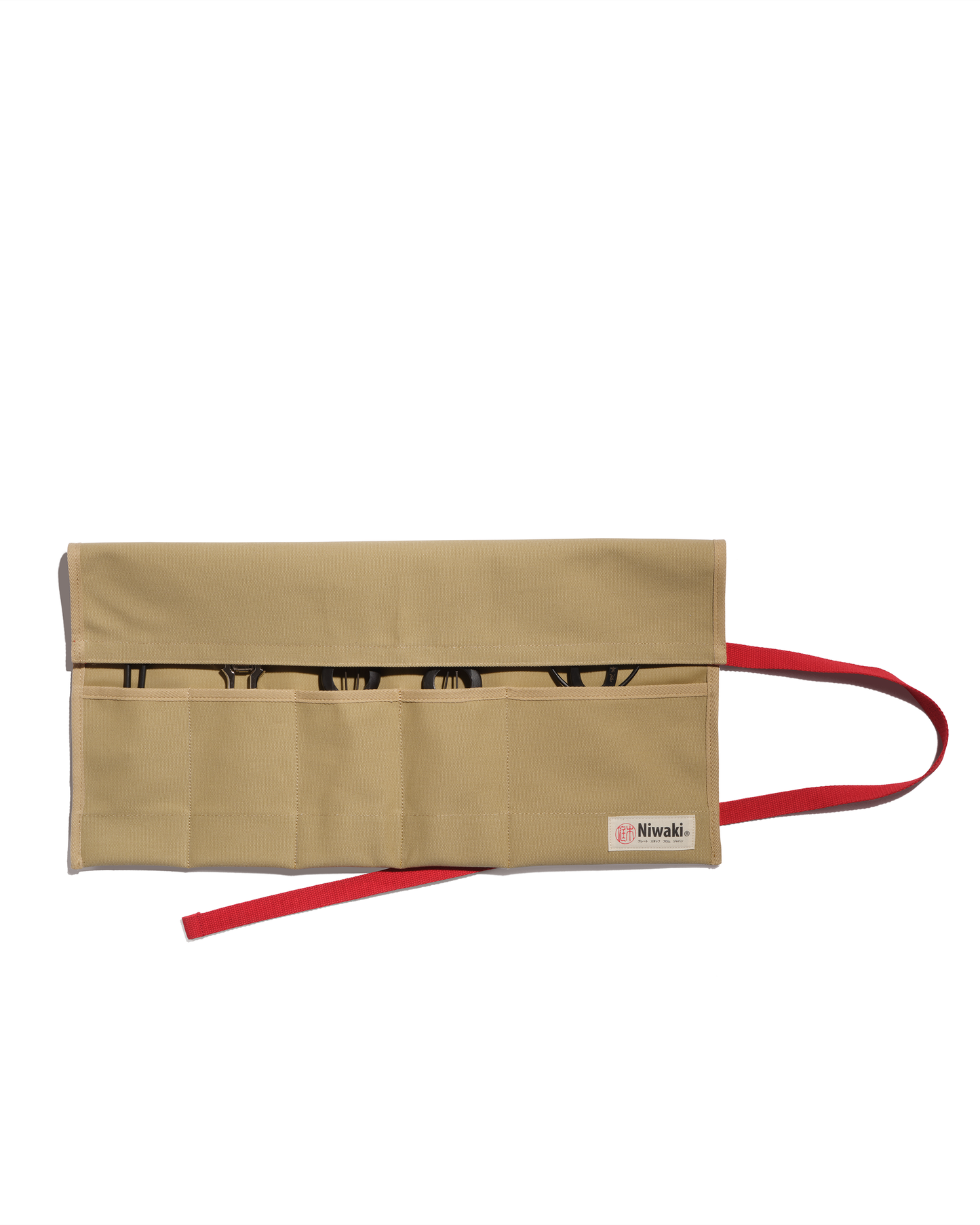 Rolled canvas beige tool holder