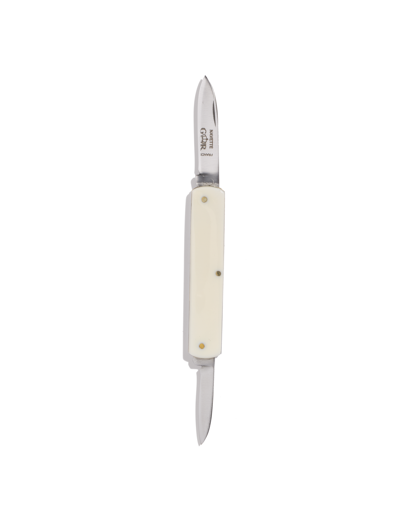 2 blades ivory imitation folding knife