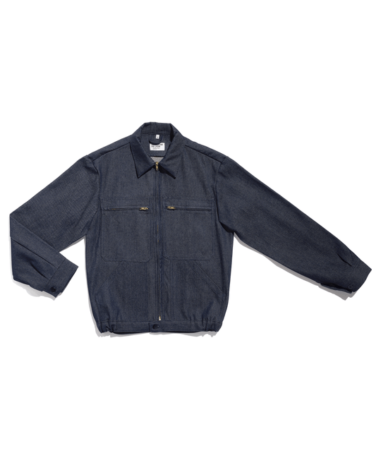 Raw denim zipped work jacket