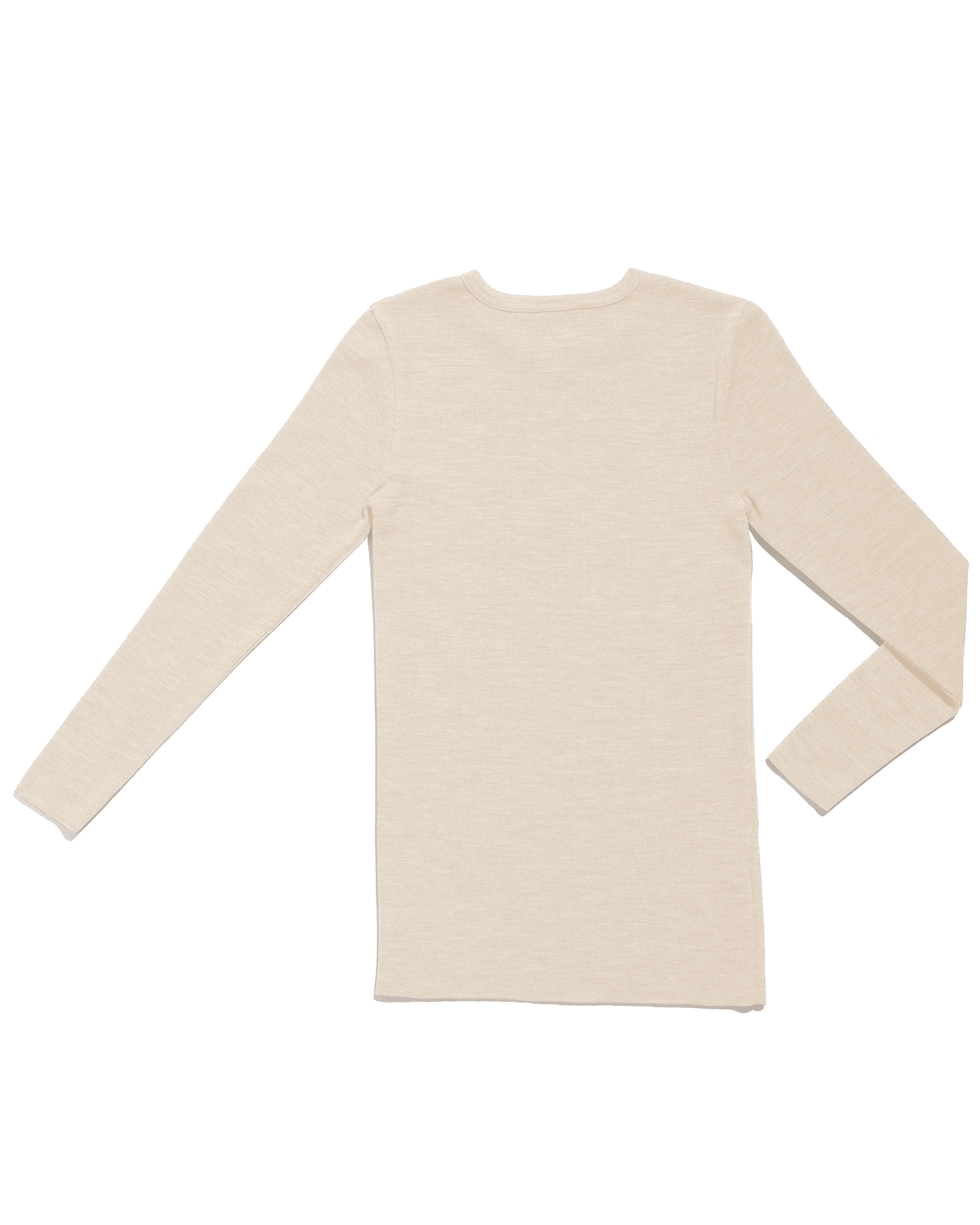 Long-sleeved sweater 100% ecru merino