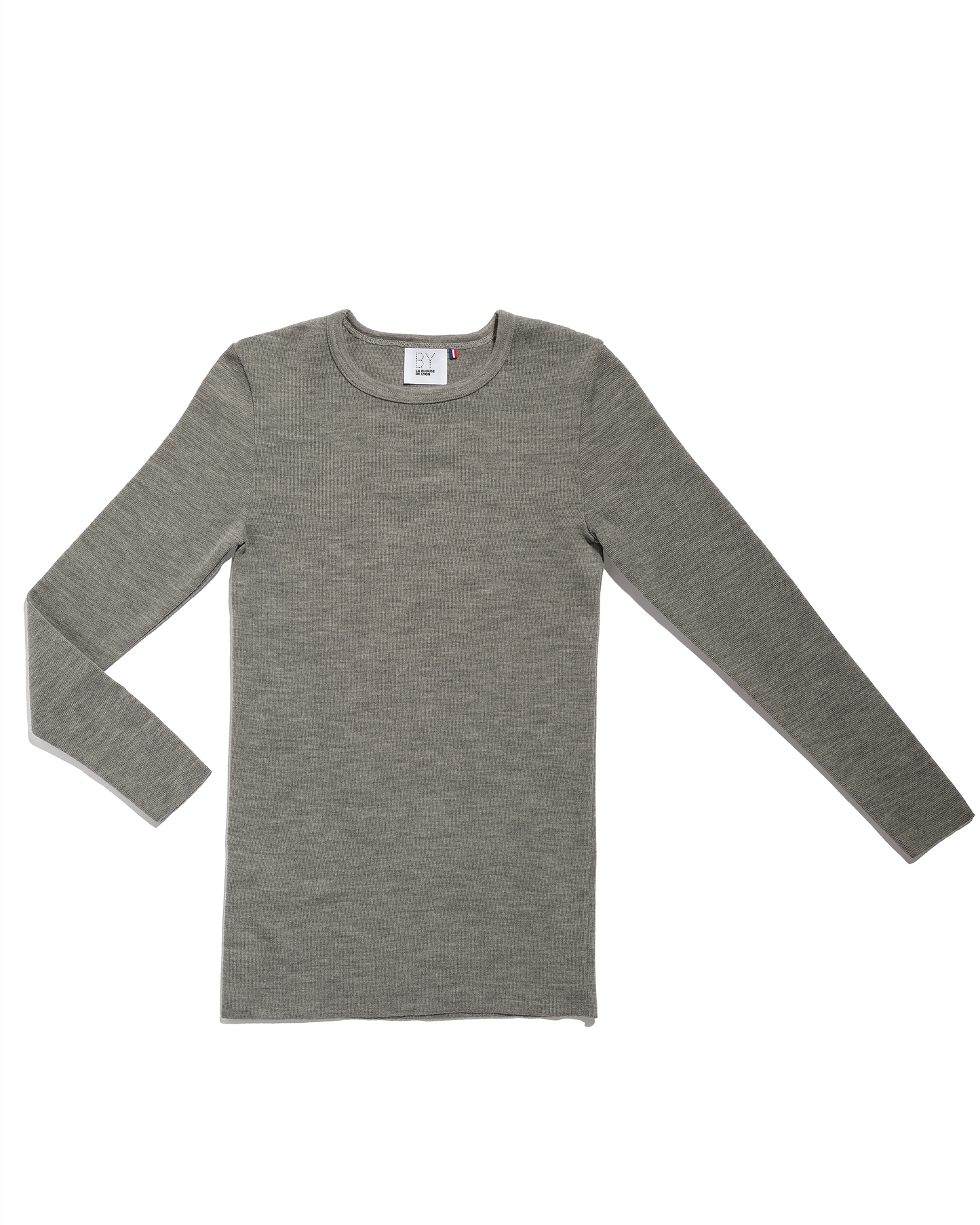 Gray 100% merino long-sleeved sweater