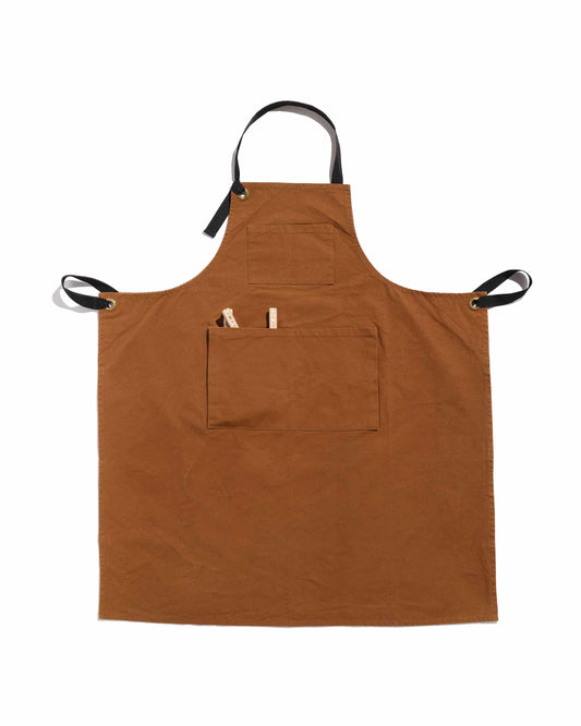 Waxed cotton bib apron