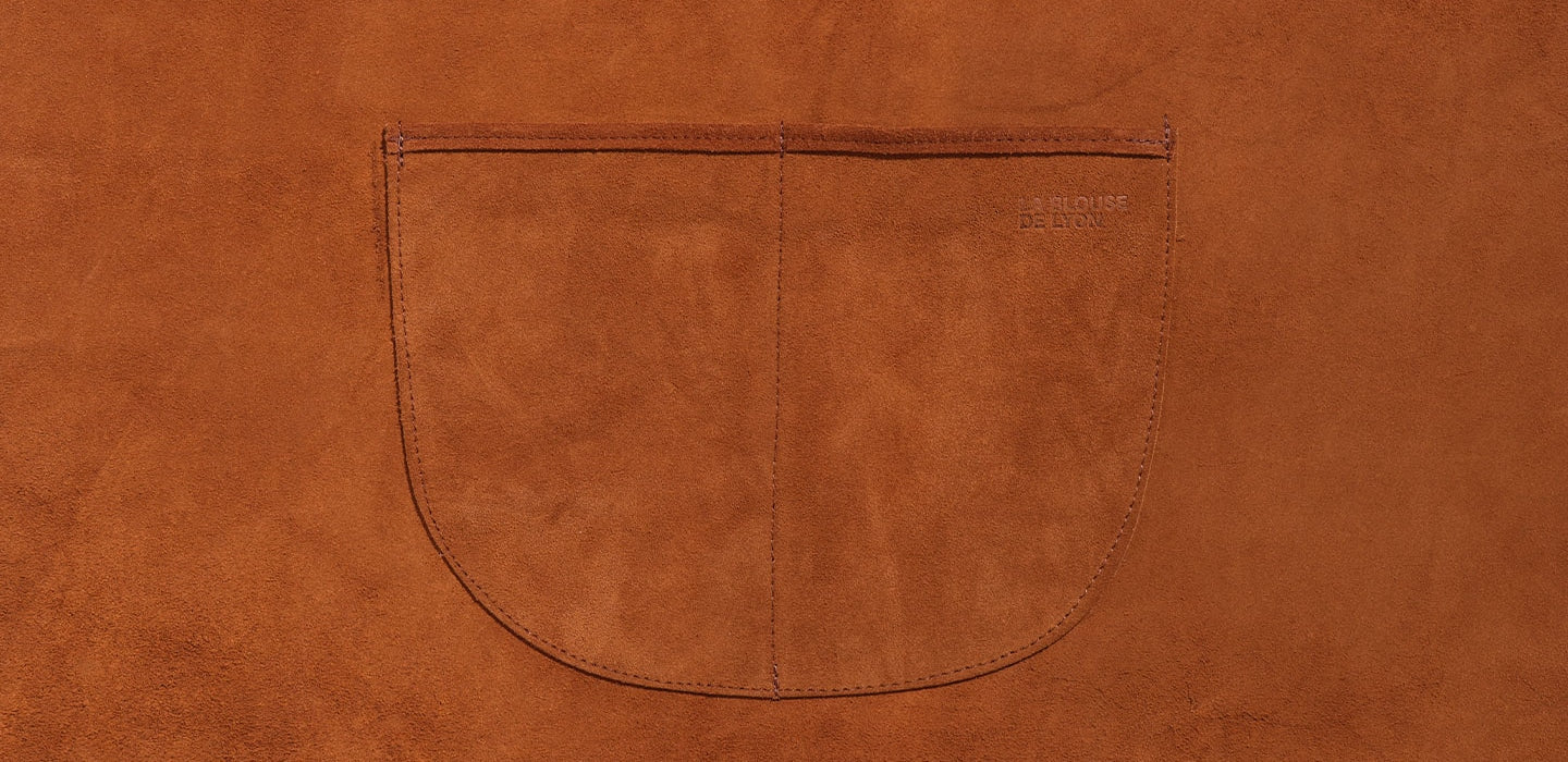 Short split leather apron