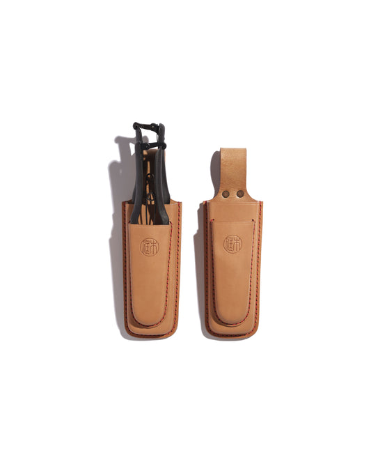 Double tool holder in natural leather